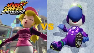 Mario Strikers: Battle League - Team Peach (Magicians) vs Team Yoshi (Scramblers) - Urban Rooftop