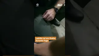 Ladrão cai em lixeira durante fuga #shorts