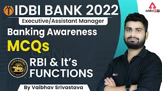 IDBI Bank 2022 | Banking Awareness MCQs | RBI & It's Functions By Vaibhav Srivastava