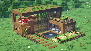 ⚒️ Minecraft | How To Build a Luxury Wooden Modern House