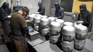 The process of making Japanese luxury cast enamel pot Vermicular. A cast iron pot factory in Japan.