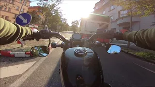 Prague downtown on Harley-Davidson Forty-Eight