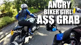 ANGRY BIKER GIRL (CUTE ROAD RAGE) DUAL MOTO VLOG