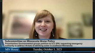 Subcommittee on Minnesota Water Policy  10/3/23