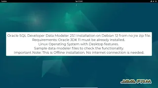 Oracle Data Modeler 23.1 Installation on Debian 12 from zip archive with sample dmd files
