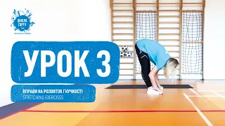 Урок 3. Вправи на розвиток гнучкості. Lesson 3. Stretching exercises.