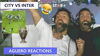 😍Aguero All Crazy Reactions To Man City Winning Champions League! (Commentary)