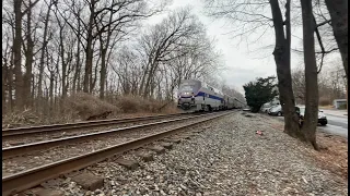 Amtrak PO29 with #164 “Phase IV” With a great crew and a horn show, at Garrett Park, MD