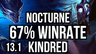 NOCTURNE vs KINDRED (JNG) | 67% winrate, 6/2/9 | EUW Master | 13.1
