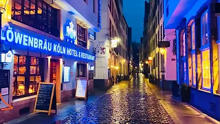 [4K] Walking in the Rain at Night 2020 - Cologne City Germany