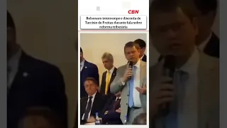 Tarcísio é interrompido por Bolsonaro e vaiado ao defender reforma tributária em reunião do PL