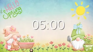 5 Minute Countdown Timer | Hello Spring | Gnomes | Silent