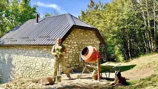 OFF-GRID Stone Cabin in the Mountains, I Started Working on the Interior Ep.05.