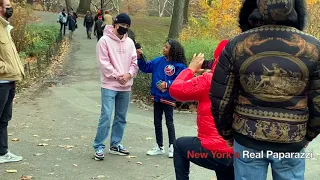 Spiderman Actor Tom Holland seen been interview by a little girl in Central Park.