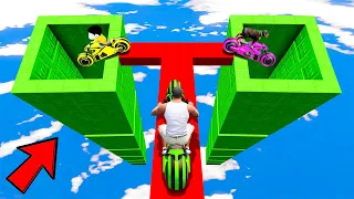 SHINCHAN AND FRANKLIN TRIED THE IMPOSSIBLE DUAL GREEN TUNNEL PARKOUR CHALLENGE GTA 5