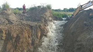 Открытие канавы в пруд