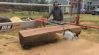 Slabbing Red Oak on the Turbosawmill