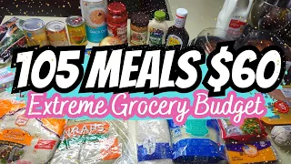 **REALISTIC** $60 Extreme Grocery Budget  | 100 MEALS FOR $60 | Cheap & Frugal Meals