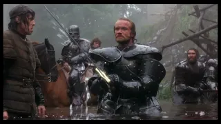 Excalibur (1981) Uryens knights King Arthur. (Horse tramples King)