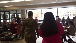 A Soldier Surprises Her Little Sister