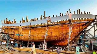 The Craftsman built a large-scale Wooden Boat from Scratch | Amazing Making large-scale Wooden Ship