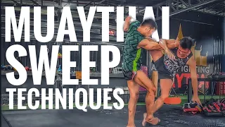 Muaythai sweep techniques training