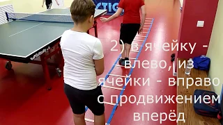 Настольный теннис. Развитие быстроты и координации ног. Комплекс с лестницей, уровень 1