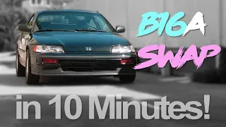 Honda CRX B16 Swap in 10 minutes