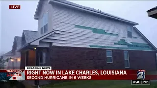 Hurricane Delta hammers Lake Charles, Louisiana