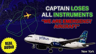 Captain loses all the instruments after takeoff from JFK. JetBlue Airbus A320 returns back. Real ATC