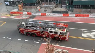 FDNY Ladder 37 (Spare) & Battalion 27 Responding To Different Calls