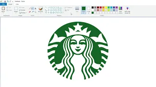 How to draw the Starbucks logo using MS Paint | How to draw on your computer