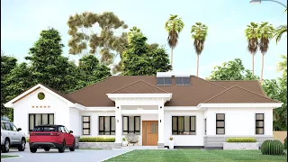 HOUSE DESIGN IDEA | 5 Bedroom | 19.5 X 17.5 Meters Bungalow House