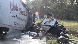 112723 FM 1314 18 WHEELER HEADON FATAL  CRASH  AND FIRE