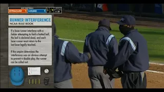 An interference call in the Syracuse-Duke Softball game on 3-19-21.