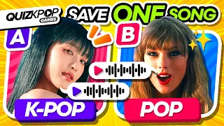 SAVE ONE DROP ONE: KPOP vs POP 😜 | QUIZ KPOP GAMES 2023 | KPOP QUIZ TRIVIA