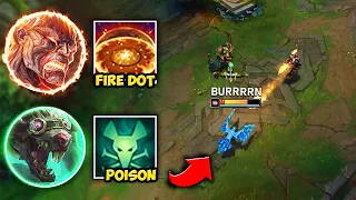 NO ONE CAN SURVIVE THE INFINITE DOT BOT LANE COMP (POISON BURNS) - League of Legends