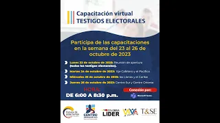 CAPACITACIÓN VIRTUAL TESTIGOS ELECTORALES/ELECCIONES 2023