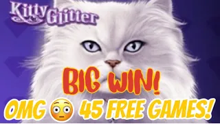 Kitty Glitter 45 FREE GAMES! $40 turns into $$$ MUST WATCH!  All Diamonds Collected!