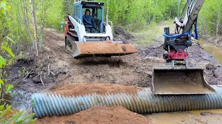 Replacing a clogged culvert pipe