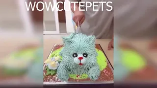 Cat Reaction to Cutting Cake |  Funny Dog Cake Reaction Compilation | wowcutepets