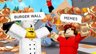 ROBLOX Cook Burgers Funny Moments Part 4 (MEMES) 🍔