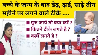 बच्चे के जन्म के डेढ़,ढाई,साढ़े तीन महीने वाला टीका छूट जाये तो क्या करें | What to do if vaccine miss