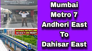 Mumbai Metro 7 !! short !! youtube shorts !! Mumbai Metro !! Andheri East to Dahisar East