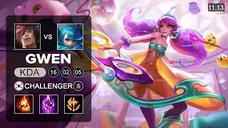 Gwen Top vs Sett - KR Challenger Patch 11.13