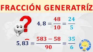 🚩 FRACCIÓN GENERATRÍZ. Explicación Completa. Decimal Exacto, Periódico Puro y Periódico Mixto