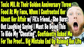 Toxic MIL At Their Golden Anniversary Threw Food At My Face, When I Confronted Her About Her Affair