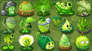 All PREMIUM GREEN Plants Power-Up! in Plants vs Zombies 2