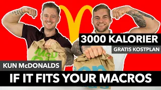 IF IT FITS YOUR MACROS - KUN MED MCDONALD'S! | Gratis kostplan på 3000 kalorier til cut eller bulk!