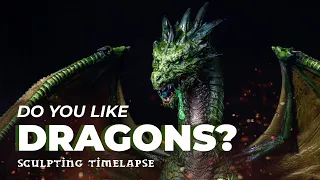 GREEN DRAGON TIMELAPSE - 3D Sculpting, Printing and Painting